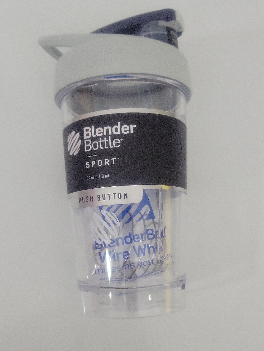 BlenderBottle Sport Shaker Bottle - Clear/Grey